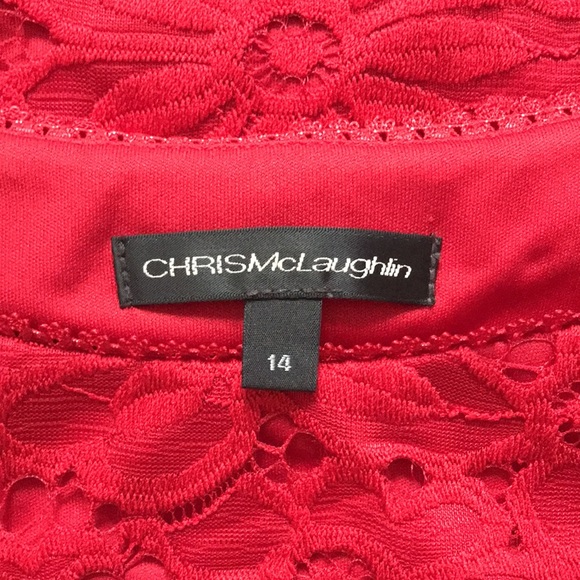 Chris McLaughlin, Red lace dress, size 14 - Picture 3 of 6